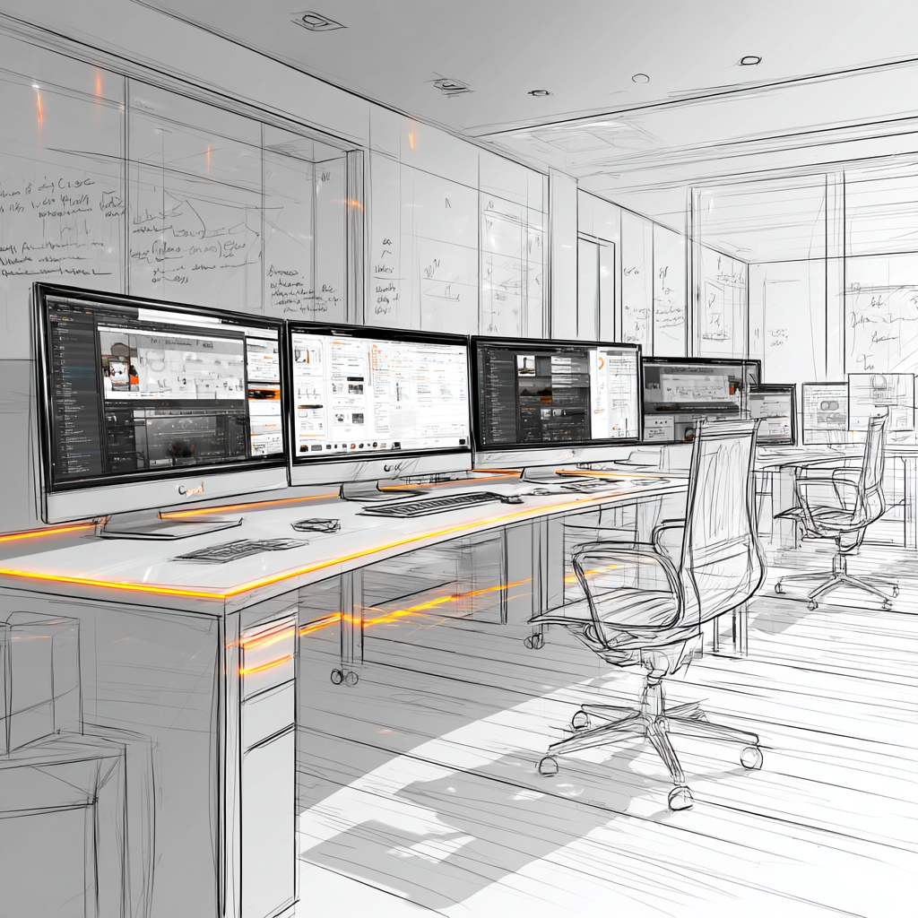 Website design workspace sketch